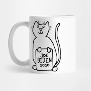 Cute Cat with Joe Biden 2020 Sign Outline Mug